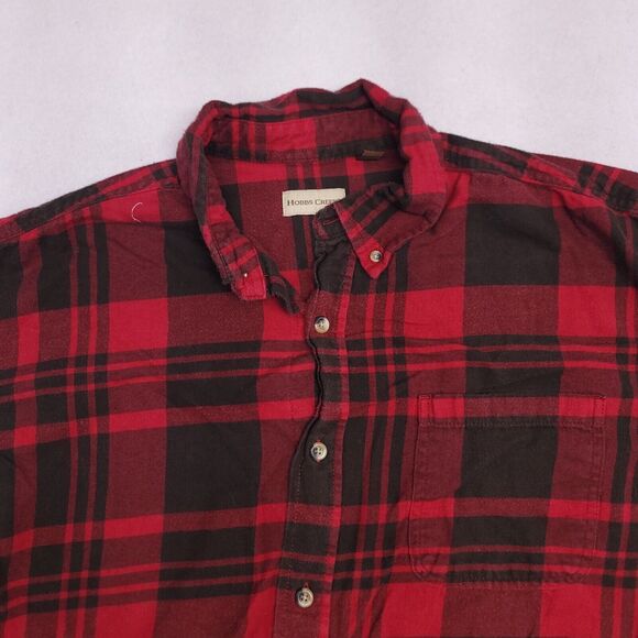 Hobbs Creek Madras Flannel Casual Button Up Shirt Mens Size Extra Large XL Red - Picture 1 of 10